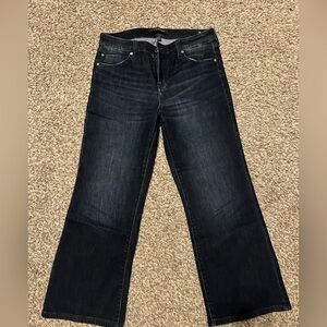 Liverpool Dark Blue Women's Croppd Wide Leg Jeans
